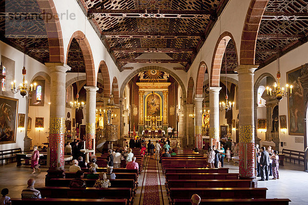 Innenraum der Kirche Iglesia Matriz de El Salvador  Santa Cruz de La Palma  La Palma  Kanarische Inseln  Spanien