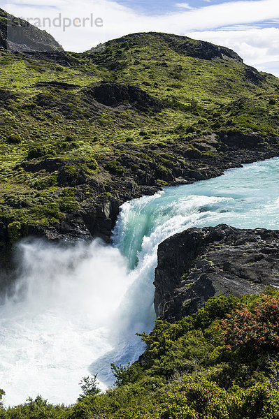 Salto Grande Wasserfall  Nationalpark Torres del Paine  Patagonien  Chile