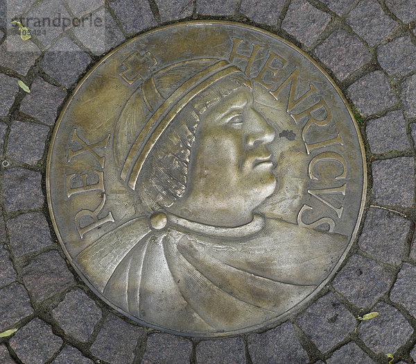 Reliefplatte Heinrich I. am Heinrichsplatz  Meißen  Sachsen  Deutschland