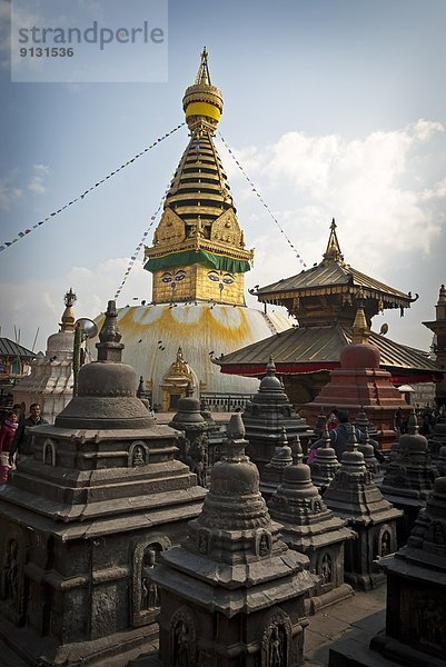 Kathmandu  Hauptstadt  sitzend  über  Großstadt  Hauptstadt  Nepal  Stupa  Swayambhunath