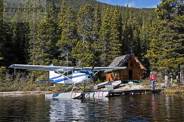 fishing camp  Chilcotin  British Columbia  Canada  float plane