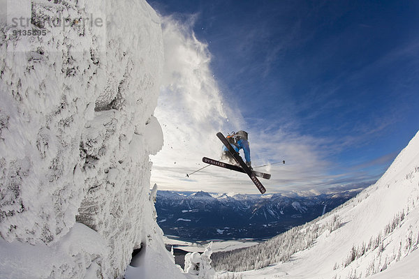 Berg  Skifahrer  fangen  Steilküste  Urlaub  Himmel