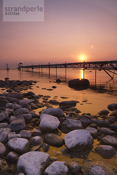 nahe  Laubwald  Strand  Sonnenuntergang  Kai  Ontario