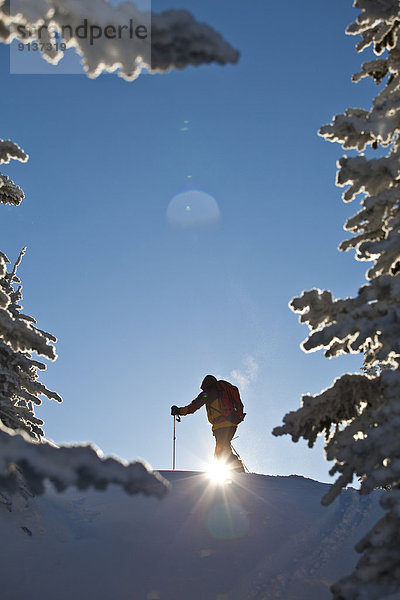 Mann  Sonnenaufgang  Tagesausflug  Ski