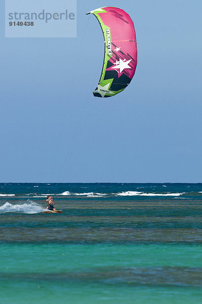 Kitesurfen  Tag  Ruhe  Dominikanische Republik