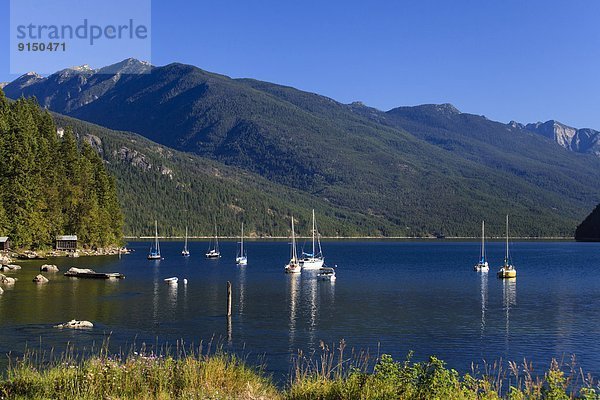 fließen  See  Boot  Hintergrund  Slocan Valley  British Columbia