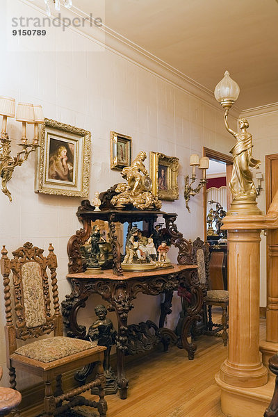 Korridor Korridore Flur Flure Möbel Herrenhaus Antiquität innerhalb schmücken Kanada Quebec viktorianisch