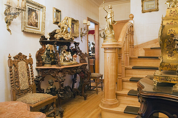 Korridor Korridore Flur Flure Möbel Herrenhaus Antiquität innerhalb schmücken Kanada Quebec viktorianisch