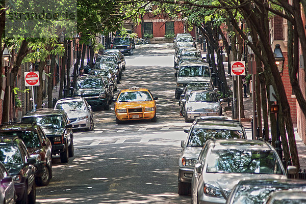 gelb  Straße  Taxi  Schatten  Boston