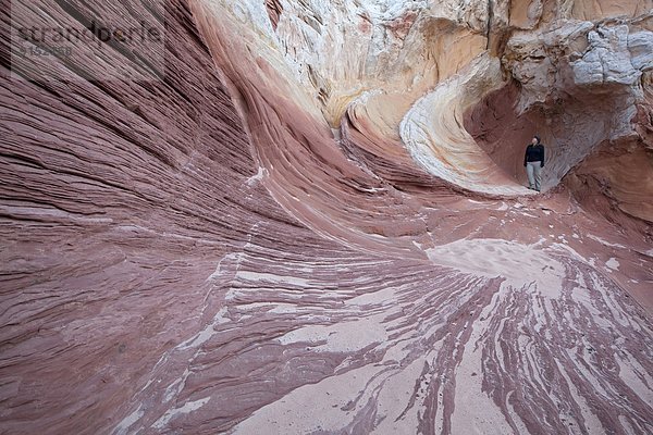 Vereinigte Staaten von Amerika  USA  Steilküste  Landschaftlich schön  landschaftlich reizvoll  weiß  Anordnung  wandern  Arizona  Schlucht  Sandstein