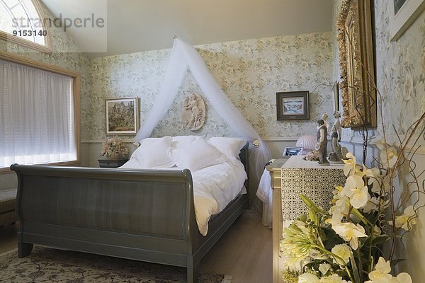 Wohnhaus Schlafzimmer Bett innerhalb Nachbarschaft Schlitten Kanada Gast Quebec