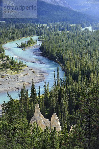 Tal  Fluss  Unterricht  Hoodoo  Banff Nationalpark  Alberta  Kanada