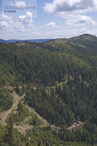 Mineral exploration drilling rig  Astlais mountain  Smithers  BC