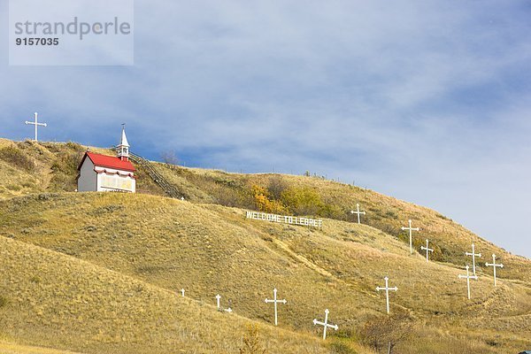 klein  Hügel  Ignoranz  Dorf  Saskatchewan  Kanada  Kapelle  Schrein