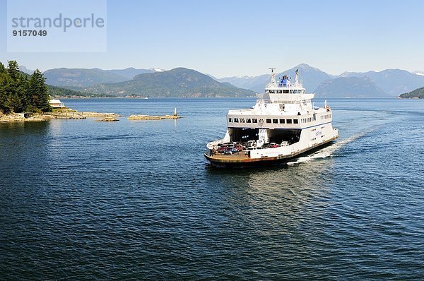 The BC Ferry  Queen of Capilano  entering Horseshoe Bay near Vancouver  BC.