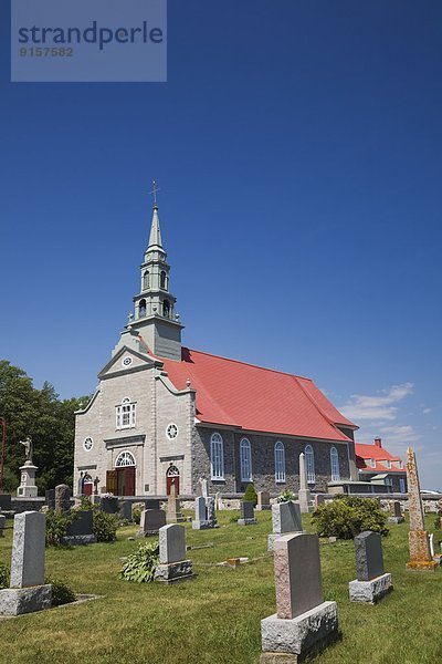 Sommer  Kirche  Heiligtum  Jeans  Orleans Island  Kanada  Friedhof  Quebec