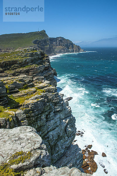 Kap der Guten Hoffnung  Blick nach Norden zum Cape Point Leuchtturm  Western Cape  Südafrika