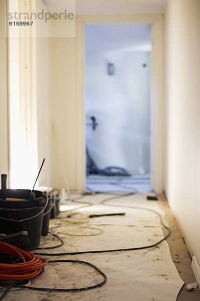 Interieur des im Bau befindlichen Hauses