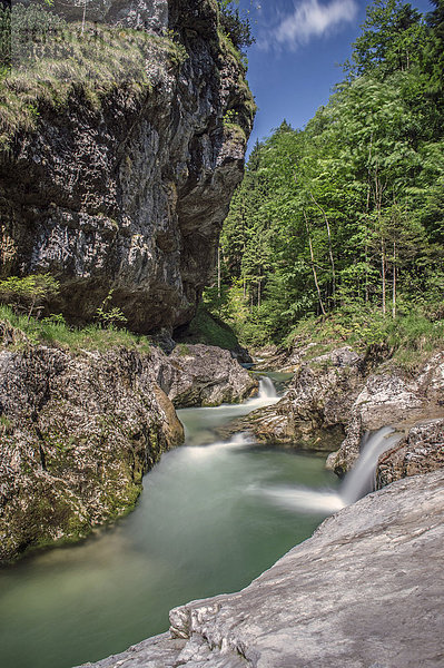 Weißbachschlucht an der Alpenstraße  Weißbach  Schneizlreuth  Inzell  Bad Reichenhall  Oberbayern  Bayern  Deutschland