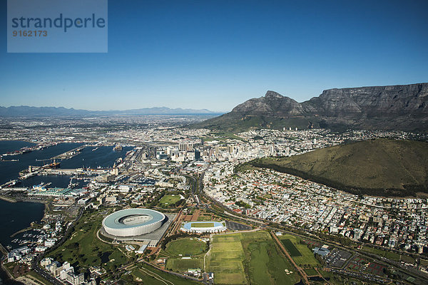 Südliches Afrika Südafrika grün Stadt zeigen Stadion Luftbild Kapstadt Western Cape Westkap