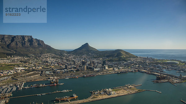 Südliches Afrika Südafrika Hafen Berg Luftbild Tisch Kapstadt Western Cape Westkap