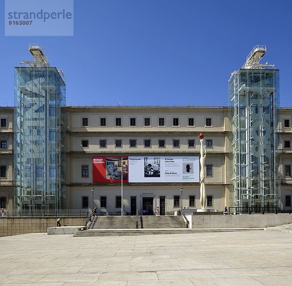 Sofia Hauptstadt Madrid Hauptstadt Glas Eingang Kunst Museum Aufzugsanlage Centro Spanien