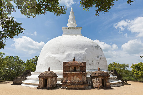 Weißer Stupa  Kiri Dagoba  Alahana Pirivena-Gruppe  Archäologischer Park  Polonnaruwa  Sri Lanka