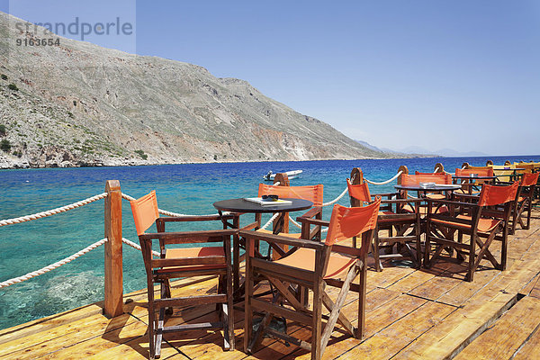 Hafen Cafe Terrasse Kreta Griechenland