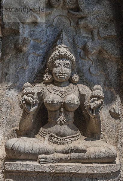 Betende indische Göttin  Relief  Gangaikonda Cholapuram  Ariyalur  Tamil Nadu  Indien