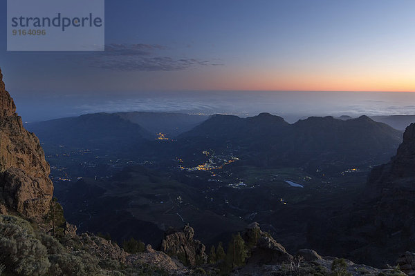 Ausblick vom Pico de las Nieves ins Tal  La Culata  Risco Blanco  Gran Canaria  Kanarische Inseln  Spanien