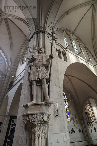 Überdimensionale Christopherus-Statue mit dem Jesuskind  von Johann von Bocholt  St.-Paulus-Dom  Münster  Münsterland  Nordrhein-Westfalen  Deutschland