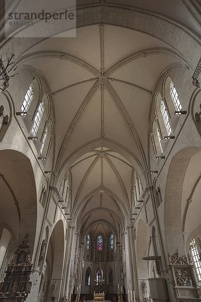 Deckengewölbe und Altarraum vom St.-Paulus-Dom  Münster  Münsterland  Nordrhein-Westfalen  Deutschland