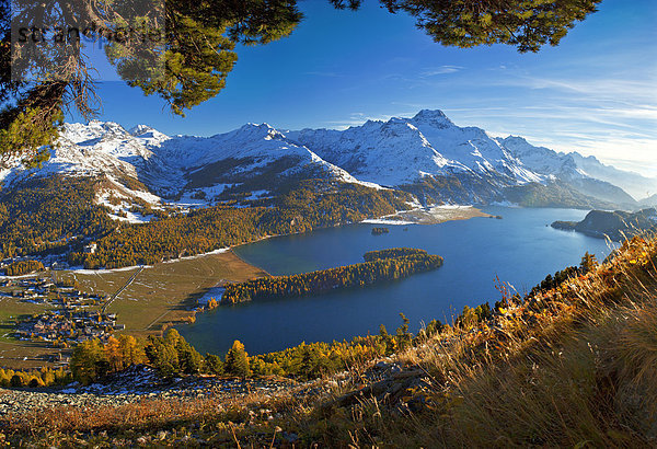 Berglandschaft mit Silsersee  Oberengadin  Schweiz