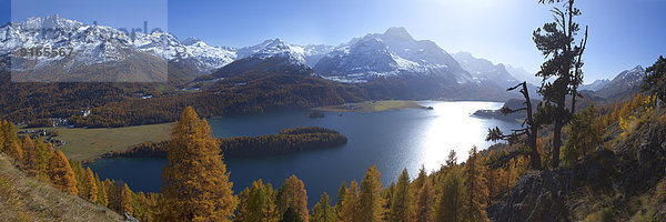 Berglandschaft mit Silsersee  Oberengadin  Schweiz