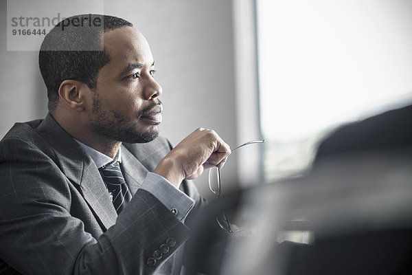 Businessman sitting at desk