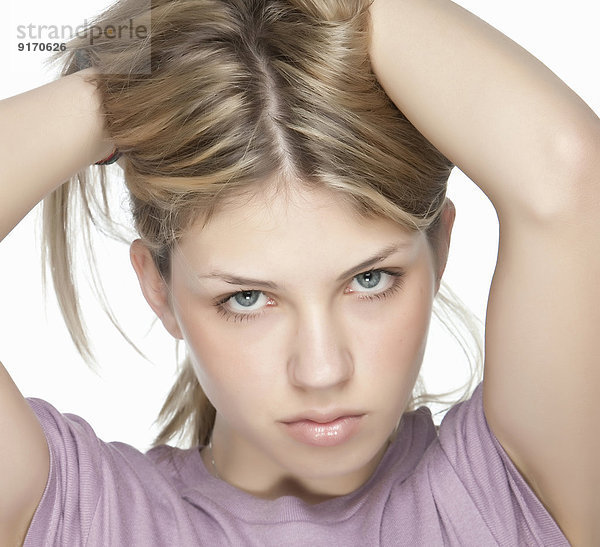 Woman playing with her hair