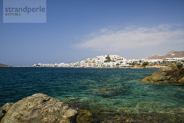 Griechenland  Kykladen  Naxos Stadt und Hafen