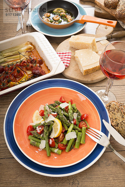Variety of Mediterranean low carb dishes
