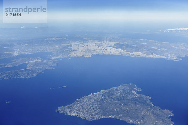 Griechenland  Athen und Ägina  Luftaufnahme