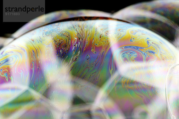 Surface of soap bubbles  close-up