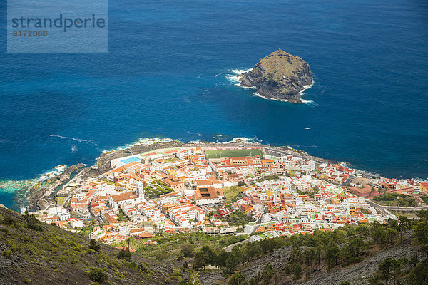 Spain  Canary Islands  Tenerife  View of Coastal town of Garachico