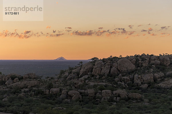 Africa  Namibia  sunset at Erongo mountains