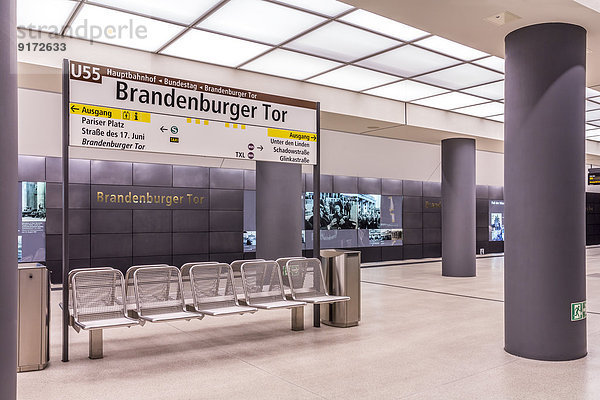 Germany  Berlin  modern architecture of subway station Brandenburger Tor