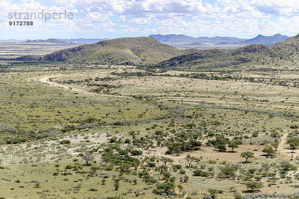 Africa  Namibia  Spreetshoogte Pass  View to barkhan dunes