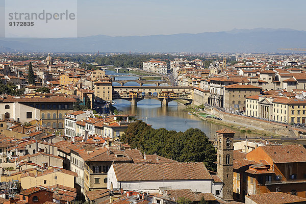 Italien  Toskana  Florenz  Stadtansicht und Ponte Vecchio