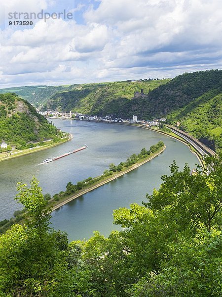 Germany  Rhineland-Palatinate  view from Loreley at Middle Rhine valley