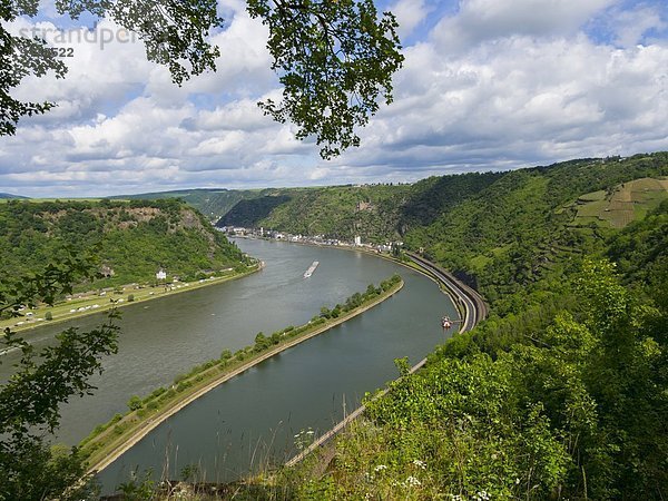 Germany  Rhineland-Palatinate  view from Loreley at Middle Rhine valley