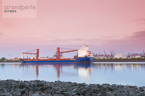 Germany  Hamburg  Port of Hamburg  Koehlbrand river  Cargo ship