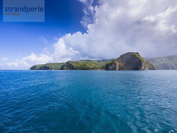 Antilles  Lesser Antilles  Saint Lucia  Soufriere  view to rocky coast