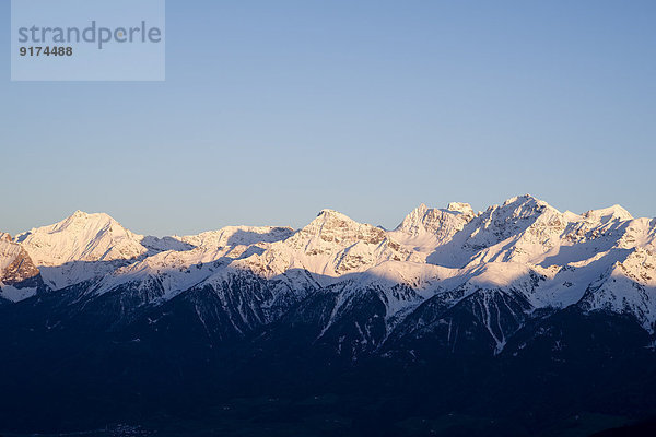 Italy  South Tyrol  Mals  Ortler Alps at sunset